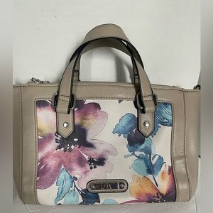 Nicole Miller Floral Tan Handbag